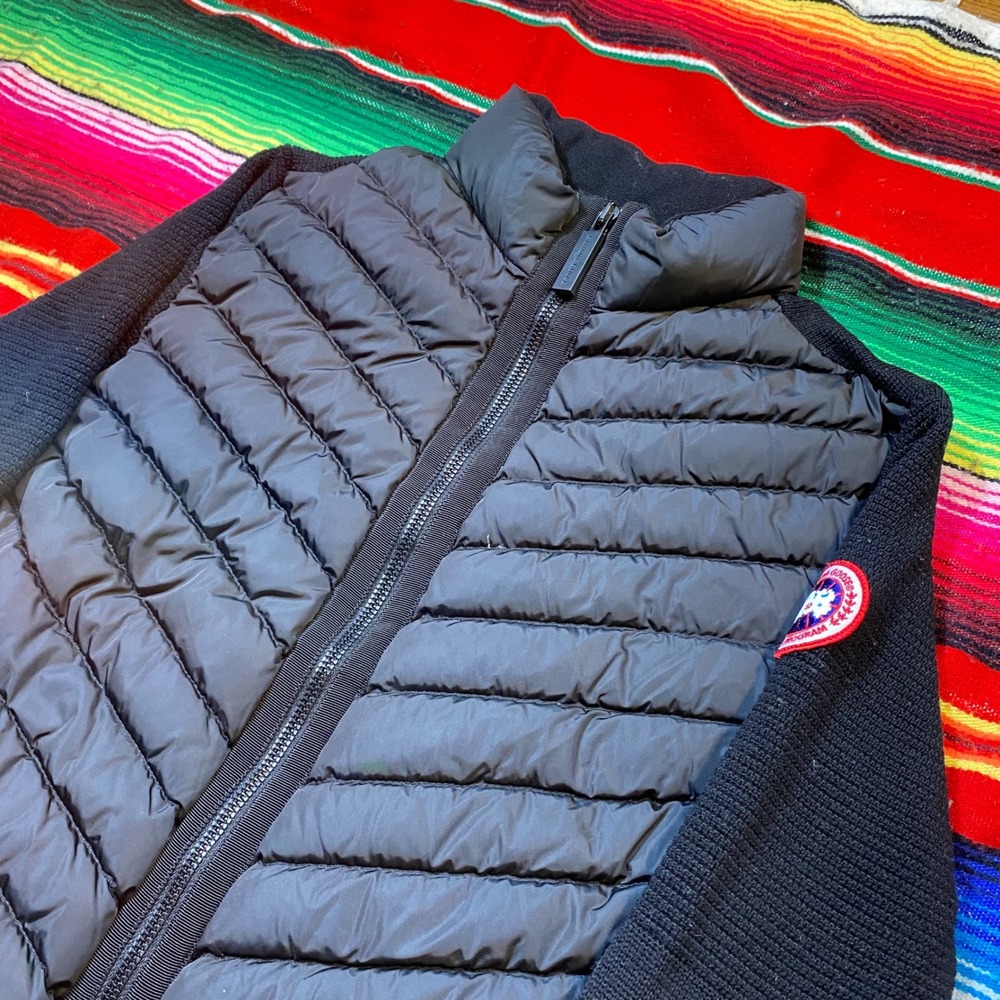 Canada Goose HyBridge Knit Jacket Black Merino Wool Down Womens Medium - Picture 2 of 11